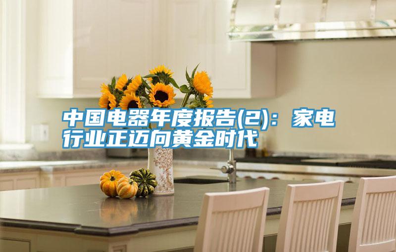 中國電器年度報告(2)：家電行業正邁向黃金時代
