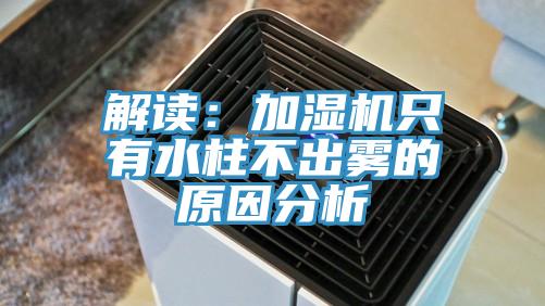解讀：加濕機隻有水柱不出霧的原因分析