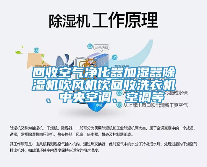 回收空氣淨化器加濕器草莓污视频在线看吹風機飲回收洗衣機、中央空調、空調等