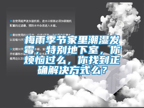 梅雨季節家裏潮濕發黴，特別地下室，你煩惱過麽，你找到正確解決方式麽？