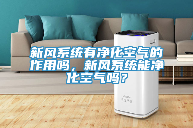 新風係統有淨化空氣的作用嗎，新風係統能淨化空氣嗎？